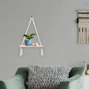 Wooden Shelf Macrame  Wall Hanging