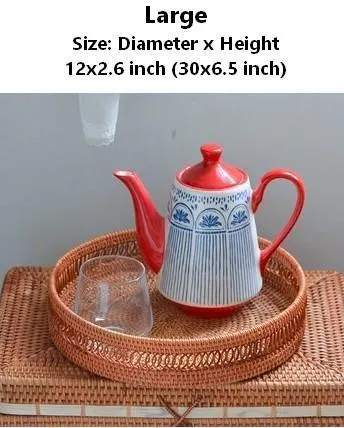 Woven Round Storage Basket, Rattan Stroage Baskets, Storage Baskets for Kitchen, Storage Baskets for Dining Room