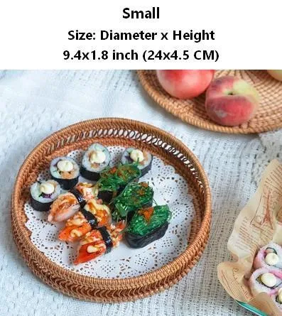 Woven Round Storage Basket, Rattan Stroage Baskets, Storage Baskets for Kitchen, Storage Baskets for Dining Room