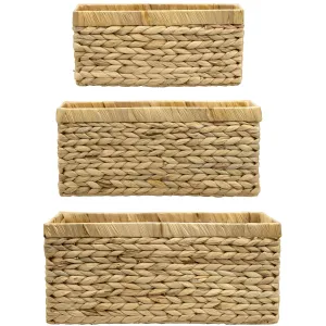 Woven Water Hyacinth Baskets (Set of 3)